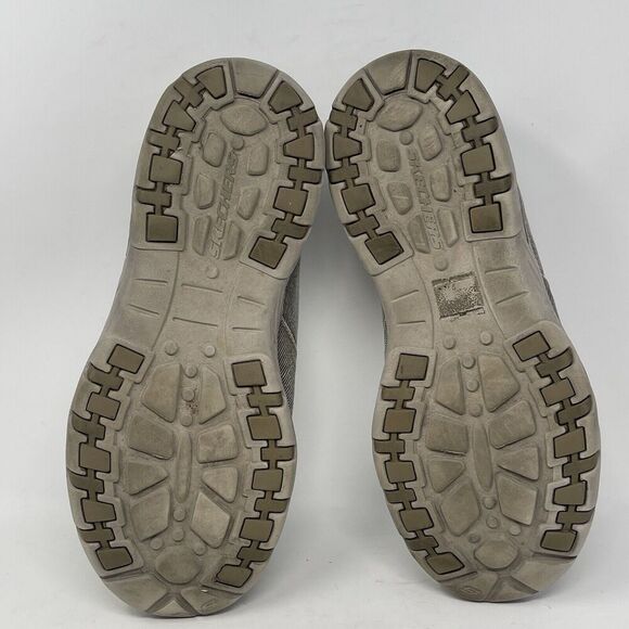 Skechers Creston Moseco Shoes Mens 10 Taupe Brown Canvas Slip On Memory Foam